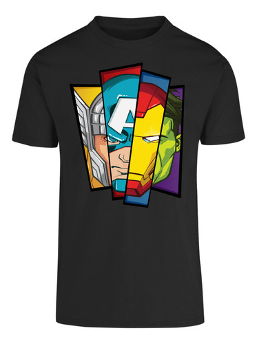 Marvel Playera Rostros De Avengers Retro Producto Oficial
