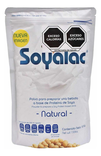 Leche De Soya Soyalac Natural 500g Polvo Para Preparar