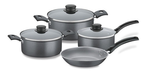 Imagen 1 de 10 de Juego Ollas Batería Cocina Tramontina Turim Teflon 7 Piezas