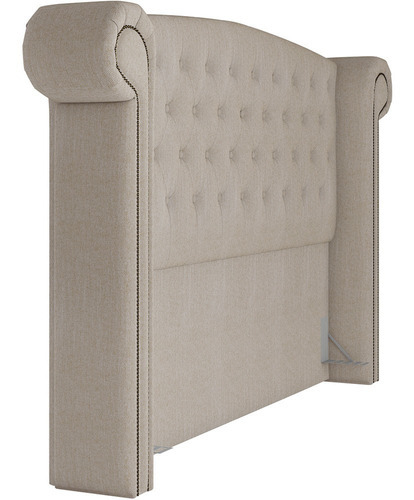 Cabeceira Cama Box Queen Quarto 160cm Sofia Linho Creme