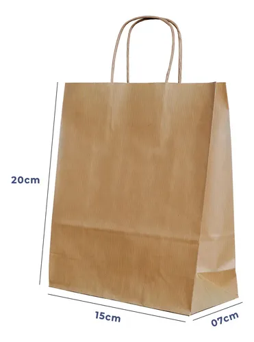 Sacola Papel Kraft Pp 15x20x7cm 100und Acesso® Monolúcido Embalagem Presente Bolsa Ecológica Alça Torcida
