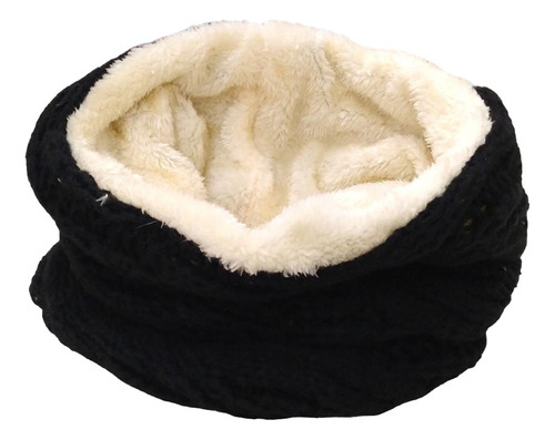 Cuello Bufanda Invierno De Lana C/ Forro Interno De Peluche Violeta Liso 1