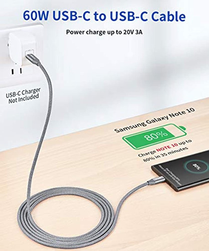 Imagen 2 de 6 de Cable De Carga Rápida Usb C