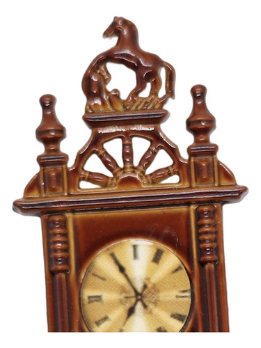 1:12 Casa De Muñecas Reloj De Pared Estilo Vintage Marrón