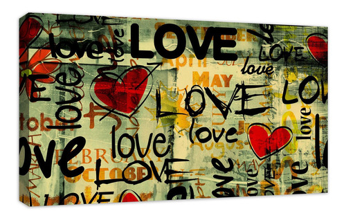 Cuadro Canvas Decorativos,  Mural Love