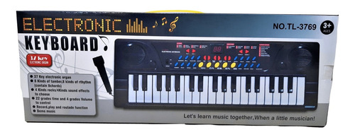 Órgano Musical Electronic Keyboard 37 Teclas Con Micrófono