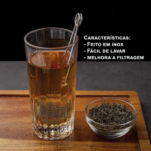 Kit 3 Infusores De Chá Inox Coador Peneira Ervas Com Cabo