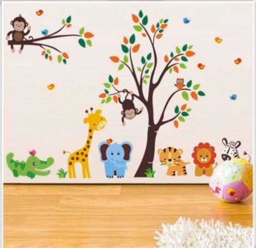 Decoración Infantil Animales De La Selva 2.50 Mts X 2 Mts