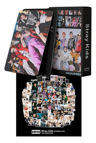 Stray Kids (55 Photocard + Sticker) Kit Pegatina + Lomocard