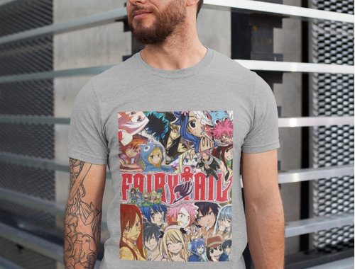 Polera Unisex Fairy Tail Anime Lucy Otaku Estampado Algodon