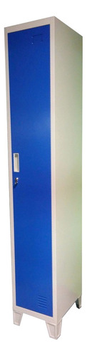 Guardarropas Locker Prontometal 1 Puerta Entera Metálico Color Gris/azul