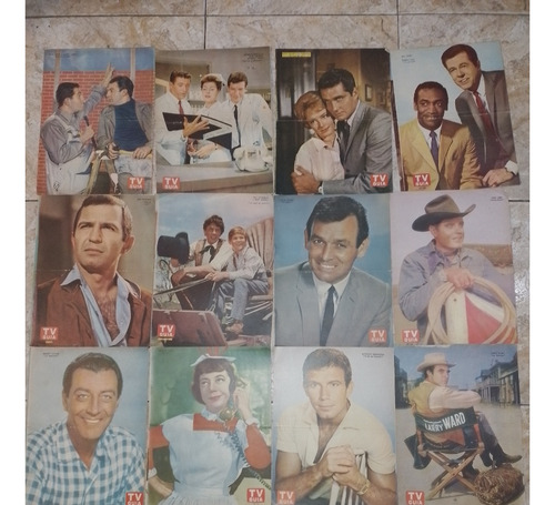 Lote 14 Posters De La  Revista - T V Guia - Años 60 - Series