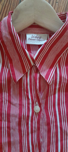 Camisa Larga Manga Larga  Sisley Italy Impecable