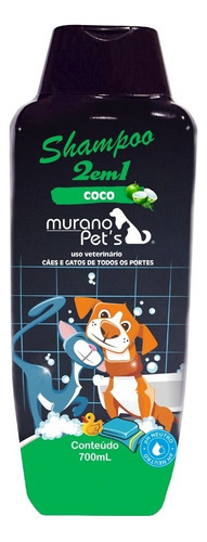 Shampoo Murano 2 En 1 Coco Para Perros Y Gatos 700 Ml