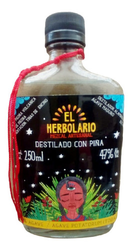 Imagen 1 de 3 de Mezcal El Herbolario Tobalá Destilado Con Piña Gran Oro 2021