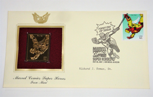 Iron Man- Estampilla Dorada Edicion Limitada- U S P S (Usado)