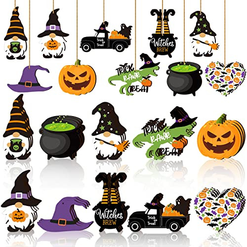 30 Adornos De Halloween De Madera Colgar, Decoraciones ...