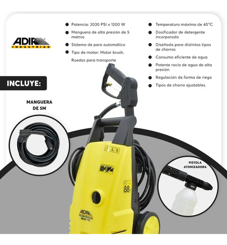 Kit Hidrolavadora Eléctrica Alta Presión + Aspiradora Soplad