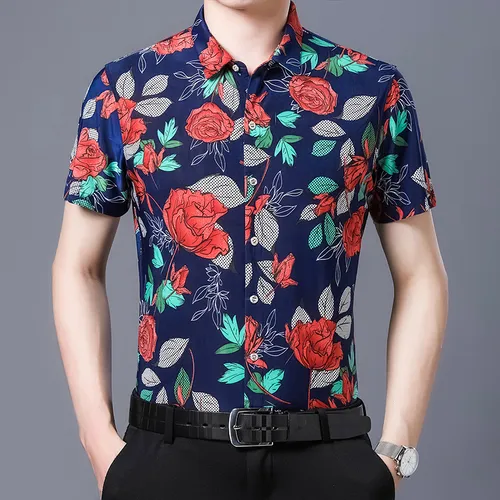 Camisas estampadas manga corta hotsell