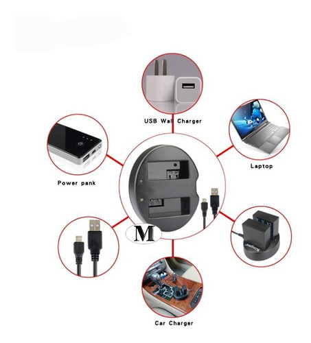 Imagen 3 de 4 de Cargador Doble De Bateria P/ Nikon En-el15 D600 D810 D800 V1