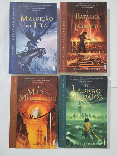 4 Livros: O Mar De Monstros, Ladrão De Raios,tita Labirinto