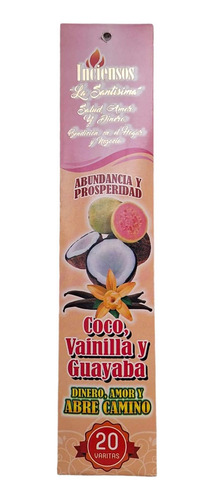 Incienso Coco Vainilla Guayaba Abundancia 20 Varitas