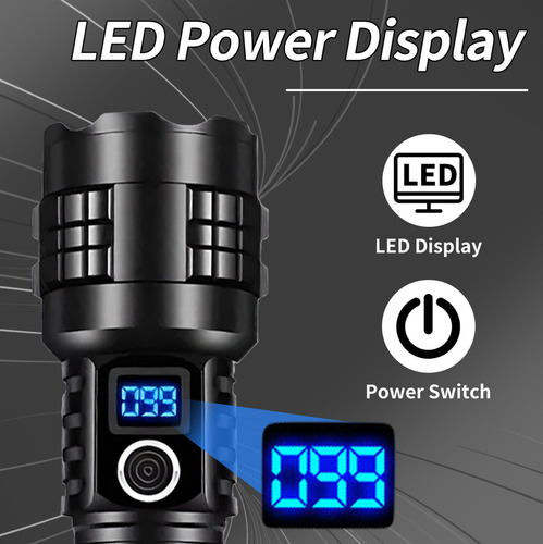 Lámpara Táctica Led Recargable Potente 100000 Lúmenes