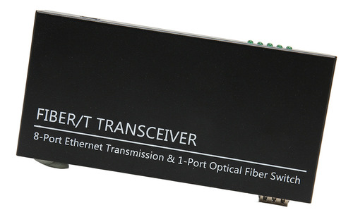 Conversor De Mídia De Fibra Ethernet 1 Porta Óptica 8 Elétri