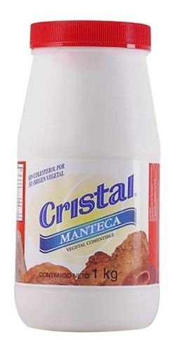 Manteca Vegetal Comestible Hornear Cocinar Cristal 12pz /1kg