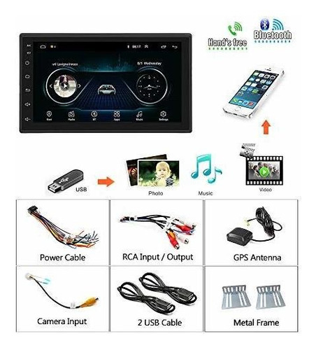 Podofo Double Din Car Stereo Android Radio Bluetooth 7 Gps R