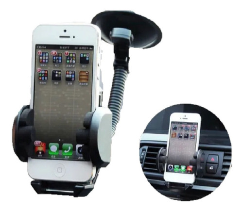 Imagen 4 de 6 de Base Soporte Porta Celular Auto Vidrio Rejilla Parabrisa