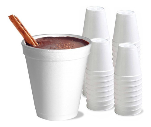 Copo Térmico Para Bebidas Chá Café Quente Branco 180ml 40un Liso