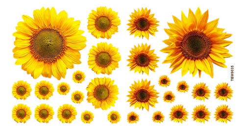 Pegatinas De Pared Autoadhesivas Con Diseño De Girasol, Dise
