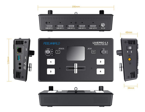 Mesa De Corte Mixer Vídeo Feelworld Livepro L1 V1 Com Cooler