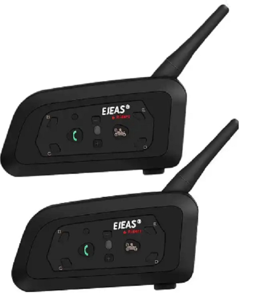 Par De Intercomunicadores Casco Moto Bluetooth Ejeas V6 Pro