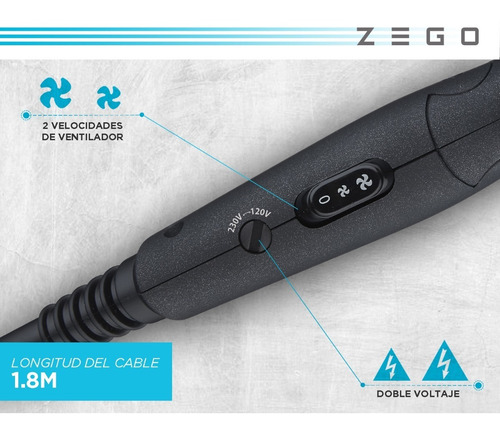 Imagen 5 de 8 de Secador De Pelo Zego Plegable Portatil Chico De Viaje 1000w