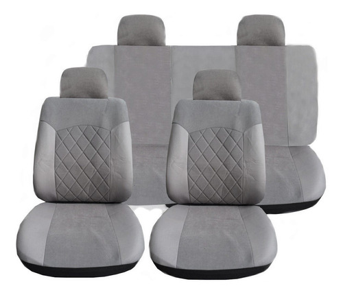 Set Fundas Cubreasientos Premium 10 Piezas Poliester - Gris