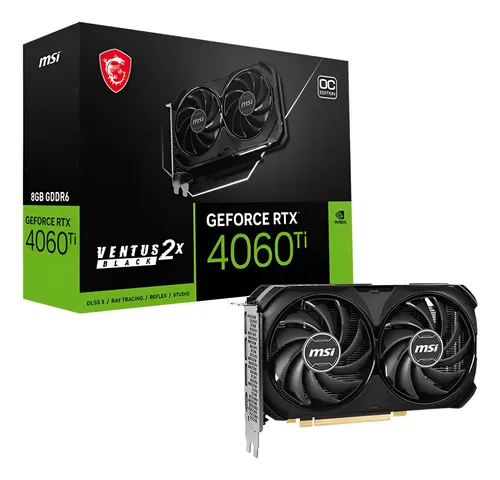 新品未開封 MSI RTX 4060 Ti VENTUS 2X BLACK OC Placa De Vídeo Msi Ventus 2x Black Oc Rtx 4060ti 8gb Gddr6