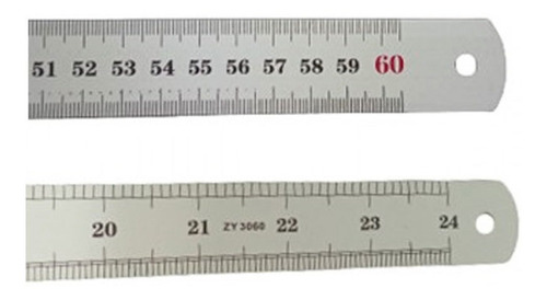 Régua De Metal 60cm Com Métrica Em Milimetros Ruler