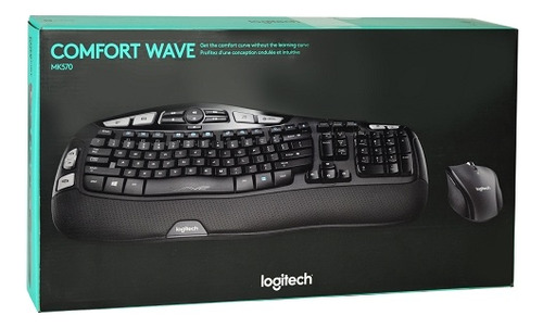 Teclado Logitech Mk570 Comfort Wave + Mouse - Inalambrico