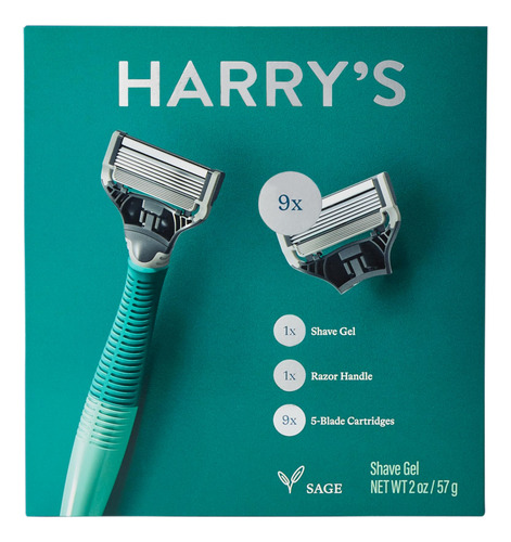 Kit De Afeitado Harry's Para Hombre Con Mango De Navaja Y 9
