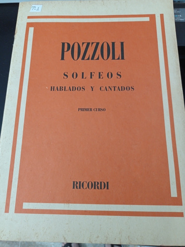 Libro Pozzoli Solfeo Hablados Y Cantados Primer Curso.