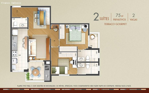 Imagem 6 de 7 de Apartamento Para Venda Em Santo André, Vila Bastos, 2 Suítes, 3 Banheiros, 2 Vagas - Francoinn_2-1181795