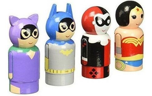 Bif Bang Pow Heroines De Dc Pin Mate Figura De Madera Conjun