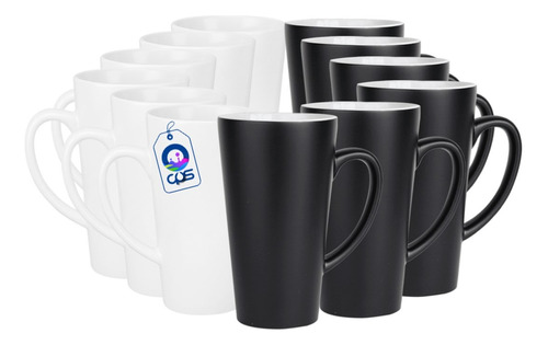 Taza Cerámica 17oz Para Sublimar 6pzs Mágica + 6pzs Blanca