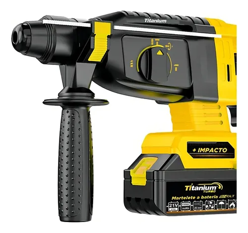 Martelete Perfurador Rompedor 21v 15ah C/ Acess. Titanium Cor Preto e Amarelo