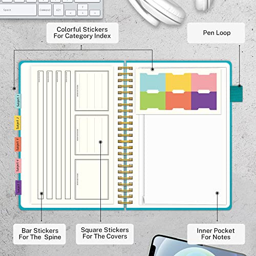 A5 Spiral Ruled Notebook Hardcover For Note Taking, Thi...