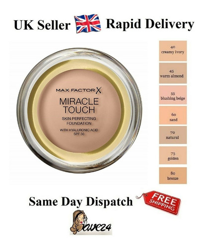 Imagen 2 de 2 de Max Factor Miracle Touch Foundation Tono 40 Creamy Ivory