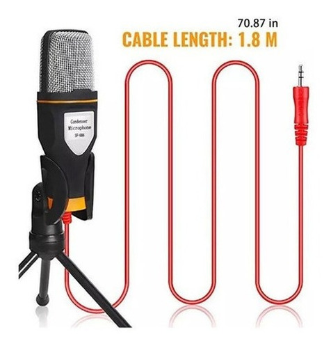 Micrófono Condenser Con Tripode De Mesa 3.5mm Plug 1,8m Negro