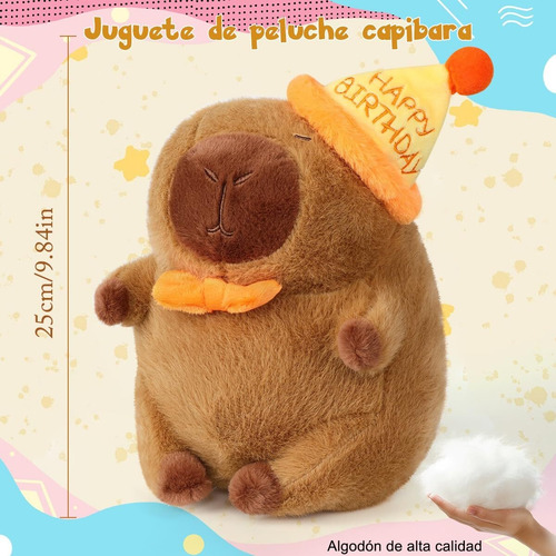 Peluche Capybara,peluche De Capibara Con Sombrero De Feliz